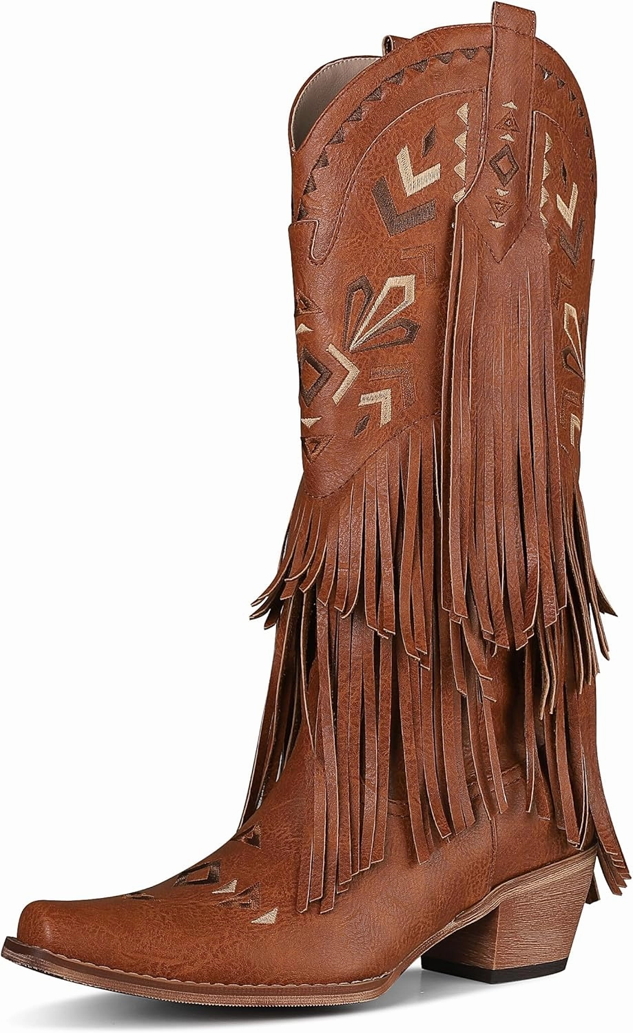 SaraIris Women's Cowgirl Boots Knee High Fringe Boots