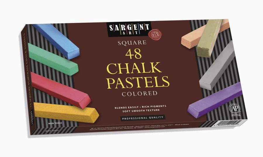 Sargent Art 48 Count Assorted Color Artists Chalk Pastels Lift Lid Box (discontinued)