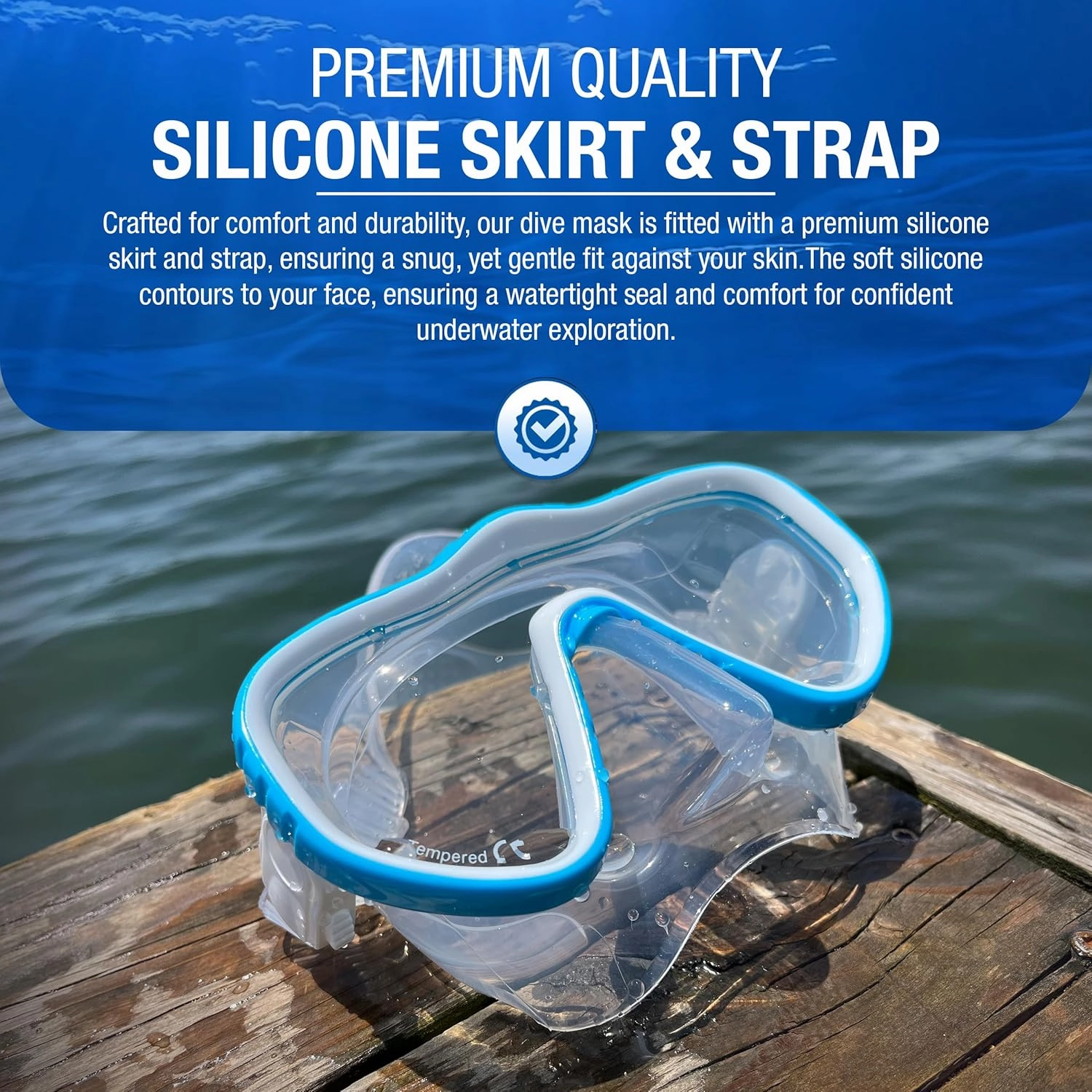 Scuba Diving Mask - Tempered Single Lens Glass Anti-Fog Snorkel Mask for Adults with Leak-Proof Silicone Skirt, Snorkeling Gear, Freediving, Spearfishing Diving Masks - Dive Mask