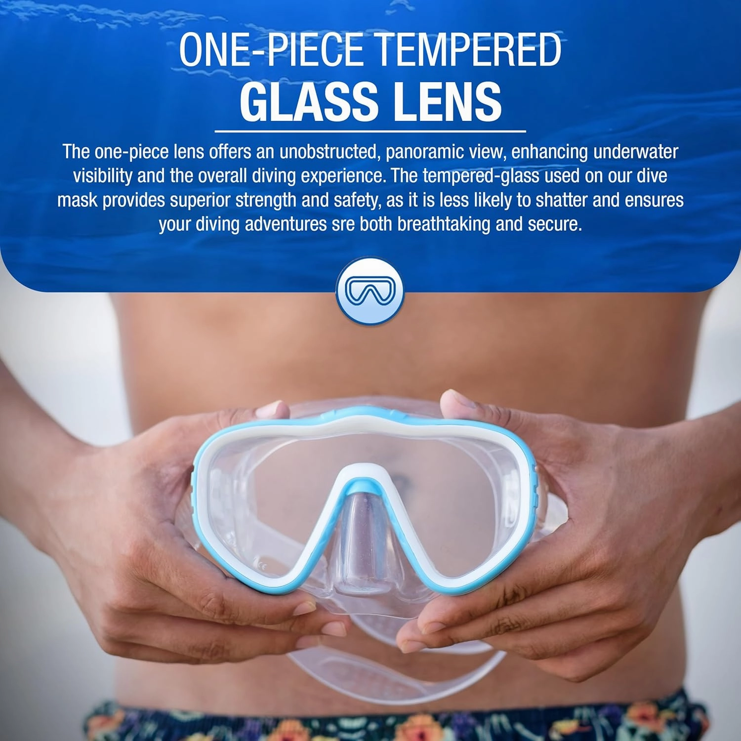 Scuba Diving Mask - Tempered Single Lens Glass Anti-Fog Snorkel Mask for Adults with Leak-Proof Silicone Skirt, Snorkeling Gear, Freediving, Spearfishing Diving Masks - Dive Mask