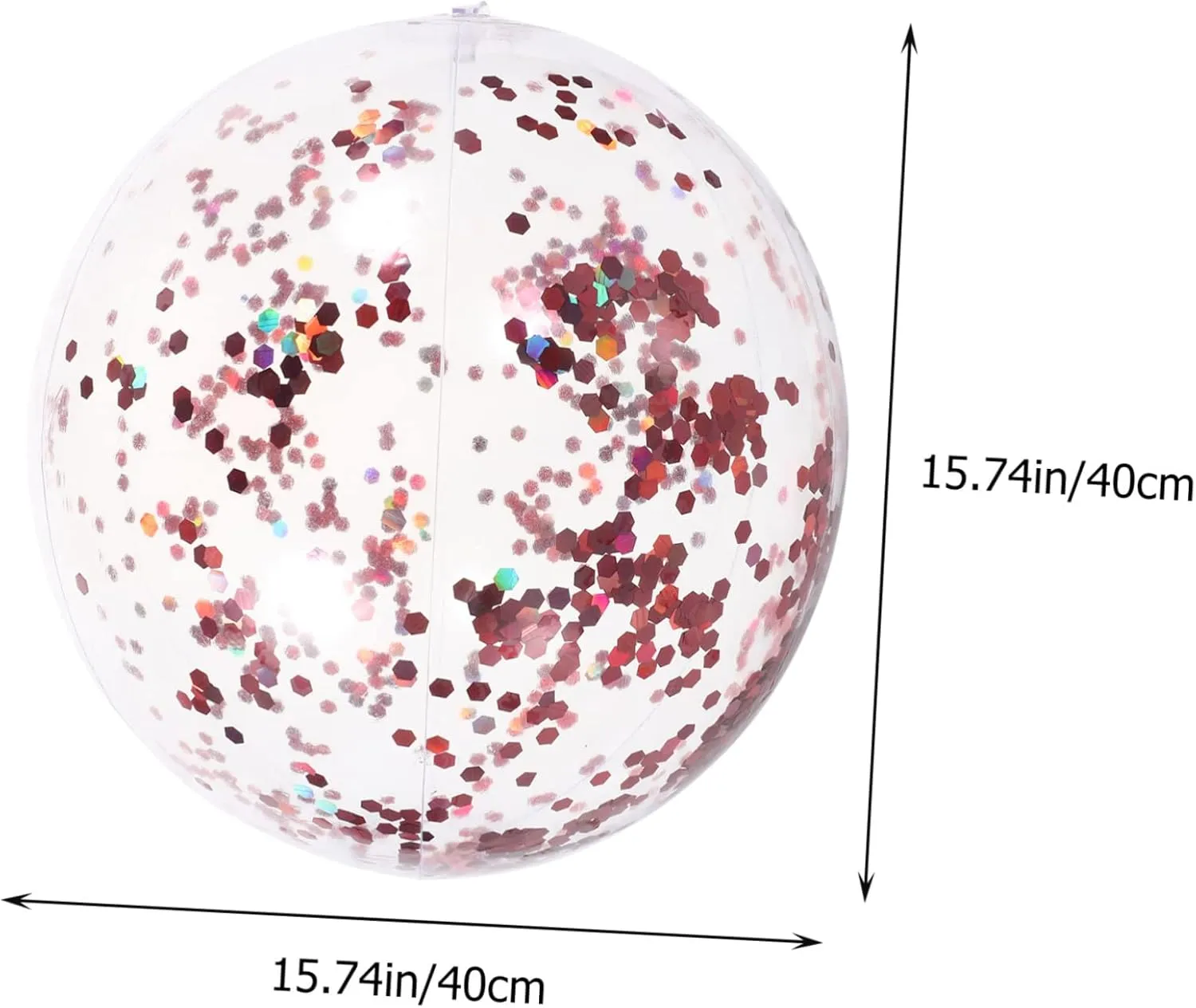 Sequined Beach Ball Activity Bouncy Shape Inflatable Beach Balls Sequins Glitter Beach Ball Confetti