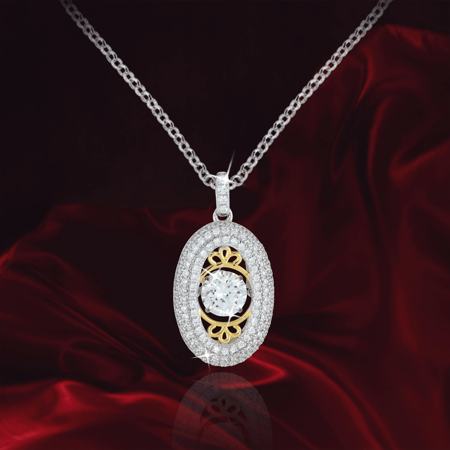Shimmering Oval Pendant