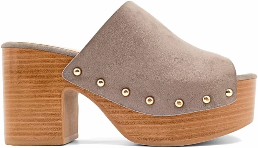 Shu Shop Womens Gina Studded Platform Casual Sandals Casual High Heel 3" & Up - Beige