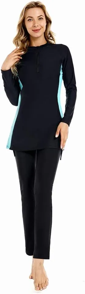 ShuoBeiter Muslim Swimwear Women Modest Islamic Hijab Long Sleeve Swimsuit Burkinis Bathing Suit