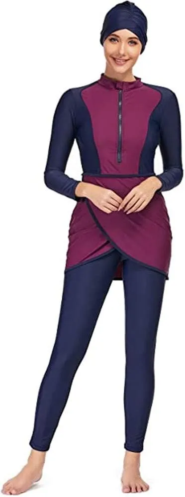 ShuoBeiter Muslim Swimwear Women Modest Islamic Hijab Long Sleeve Swimsuit Burkinis Bathing Suit