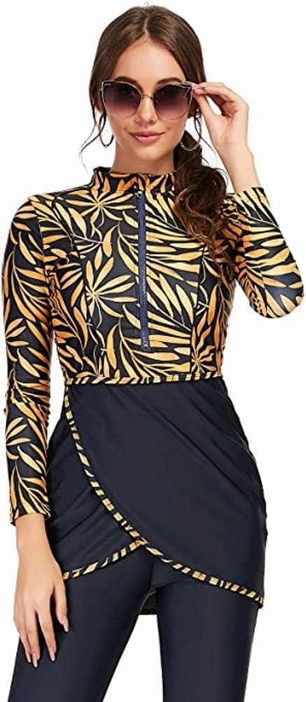 ShuoBeiter Muslim Swimwear Women Modest Islamic Hijab Long Sleeve Swimsuit Burkinis Bathing Suit