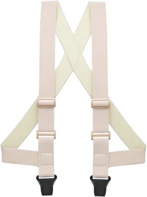 Side-Clip Airport-Friendly Undergarment Suspenders - 1.5-Inch Wide Soft Elastic - Clip - 4 Sizes - Big & Tall