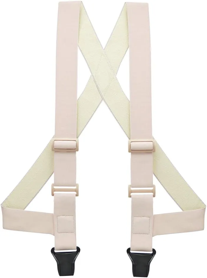 Side-Clip Airport-Friendly Undergarment Suspenders - 1.5-Inch Wide Soft Elastic - Clip - 4 Sizes - Big & Tall