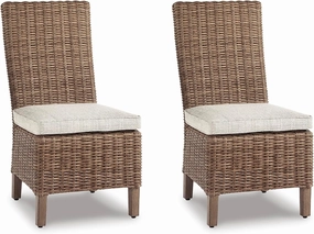 Signature Design by Ashley Beachcroft Outdoor Wicker Dining Chair Set, 2 Count, Beige