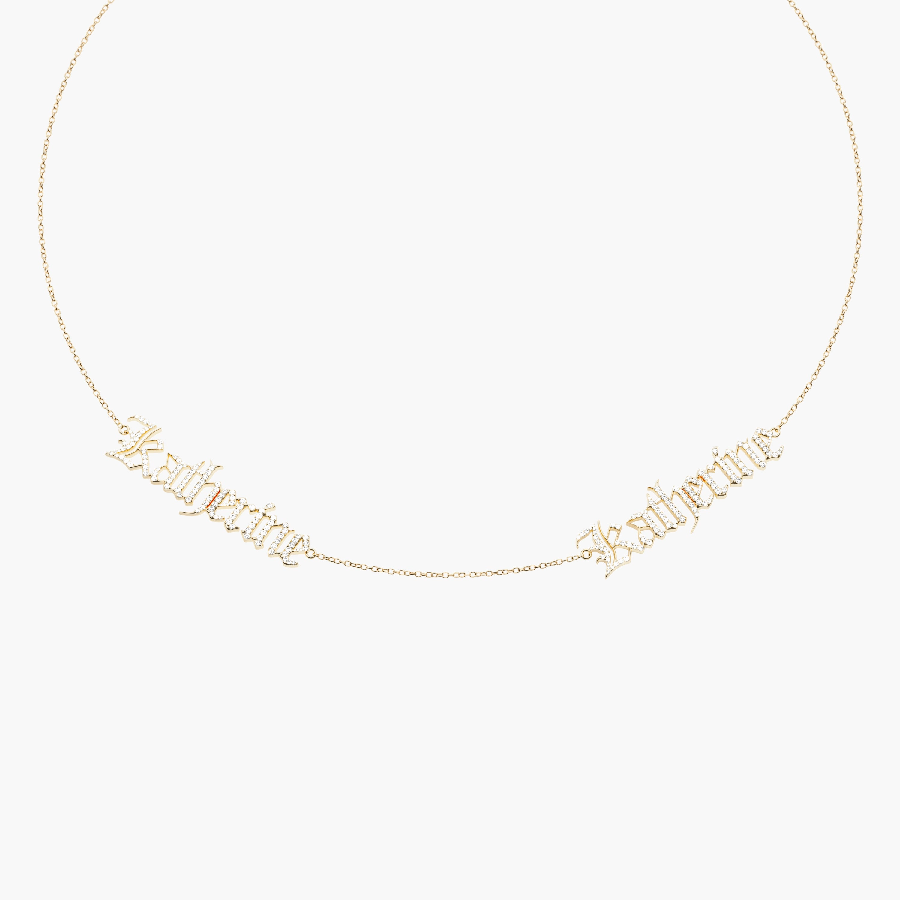 Signature Necklace - Double - Diamond Encrusted