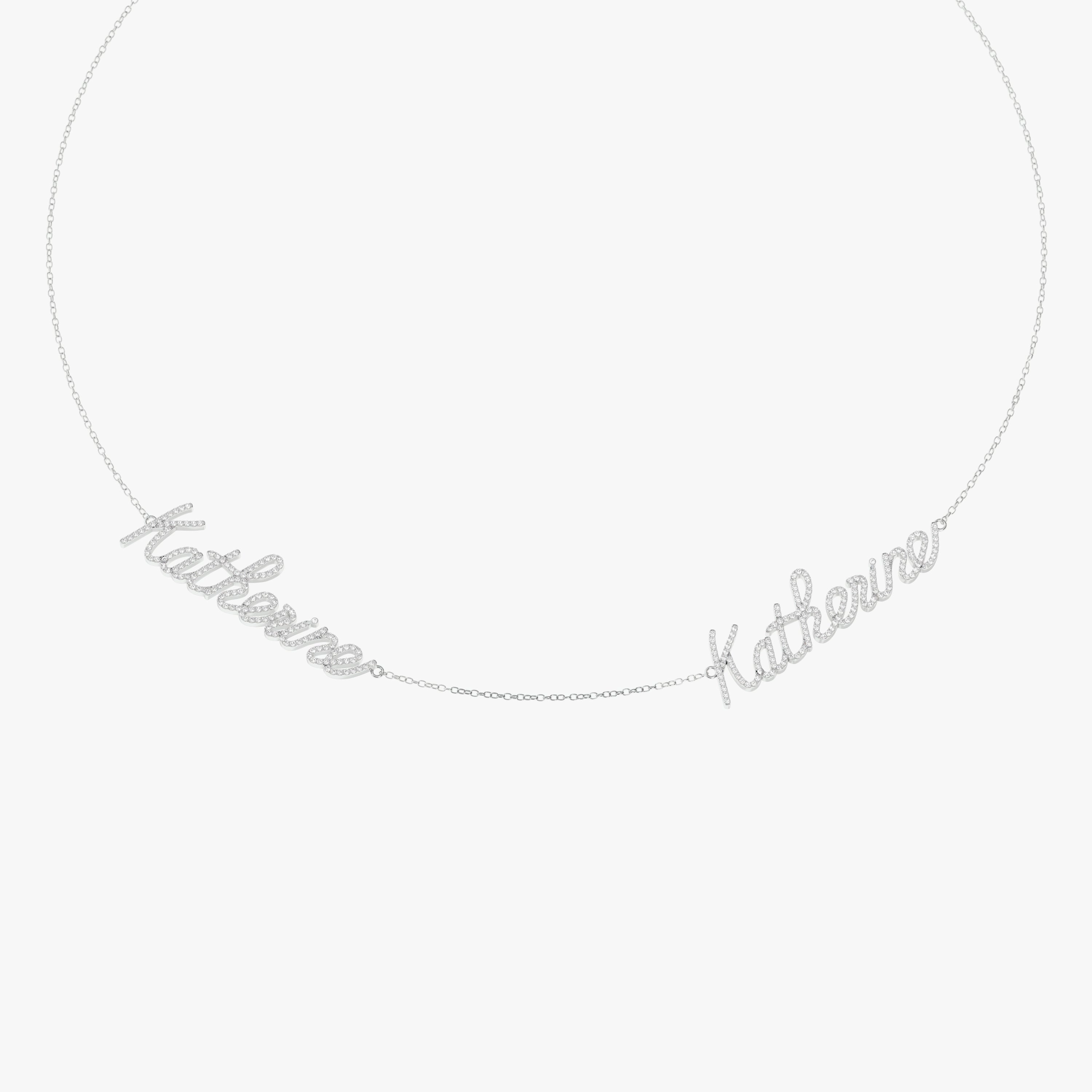 Signature Necklace - Double - Diamond Encrusted