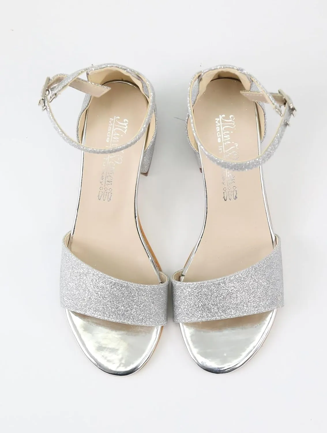 SIRRI Girls Ankle-Strap Shoes, Block Heels Sandals with Glitter for Special Occasion