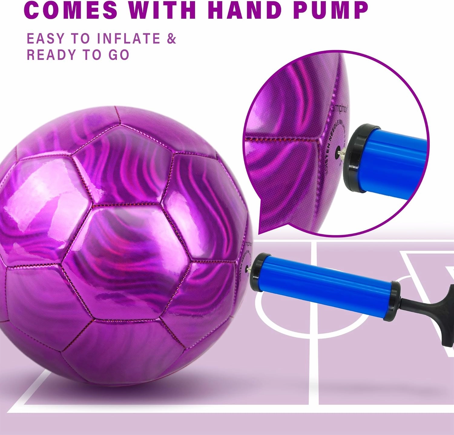 Size 4 Soccer Ball Glitter Pink - Kids Aged 4-6 6-8 8-12 Outdoors Sports Training Ball Recreation Playing Ball Teens Girls Children Youth Back to School Birthday