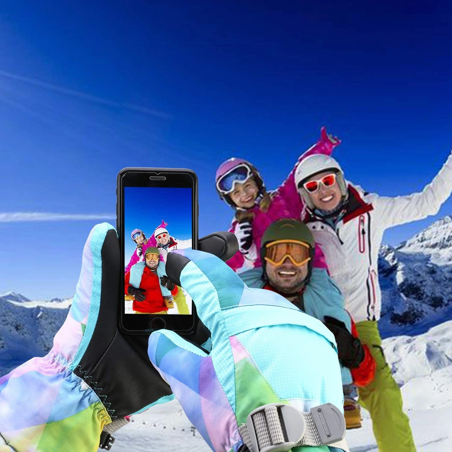 Ski Gloves, Waterproof Touchscreen Winter Gloves for Cold Weather Snowboarding - Men, Women, Kids Boys & Girls