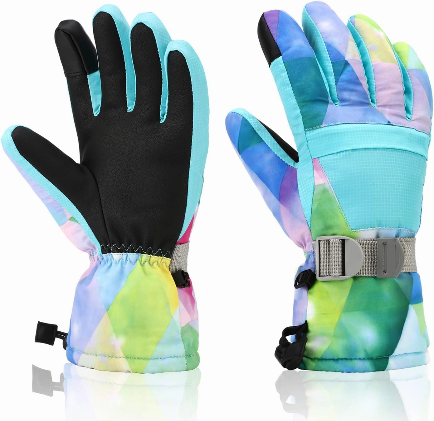 Ski Gloves, Waterproof Touchscreen Winter Gloves for Cold Weather Snowboarding - Men, Women, Kids Boys & Girls