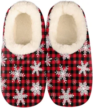 Slippers for Women Mens, Winter Warm Soft Coral Fleece Fuzzy House Slippers Socks Lightweight Portable Comfortable for Indoor Outdoor Bedroom Non-Slip