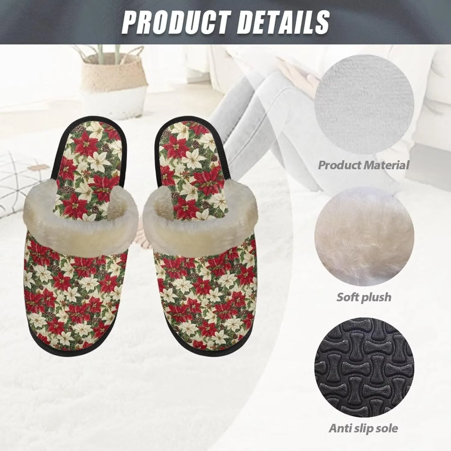 Slippers for Women Warm Soft Cozy Easy to Clean