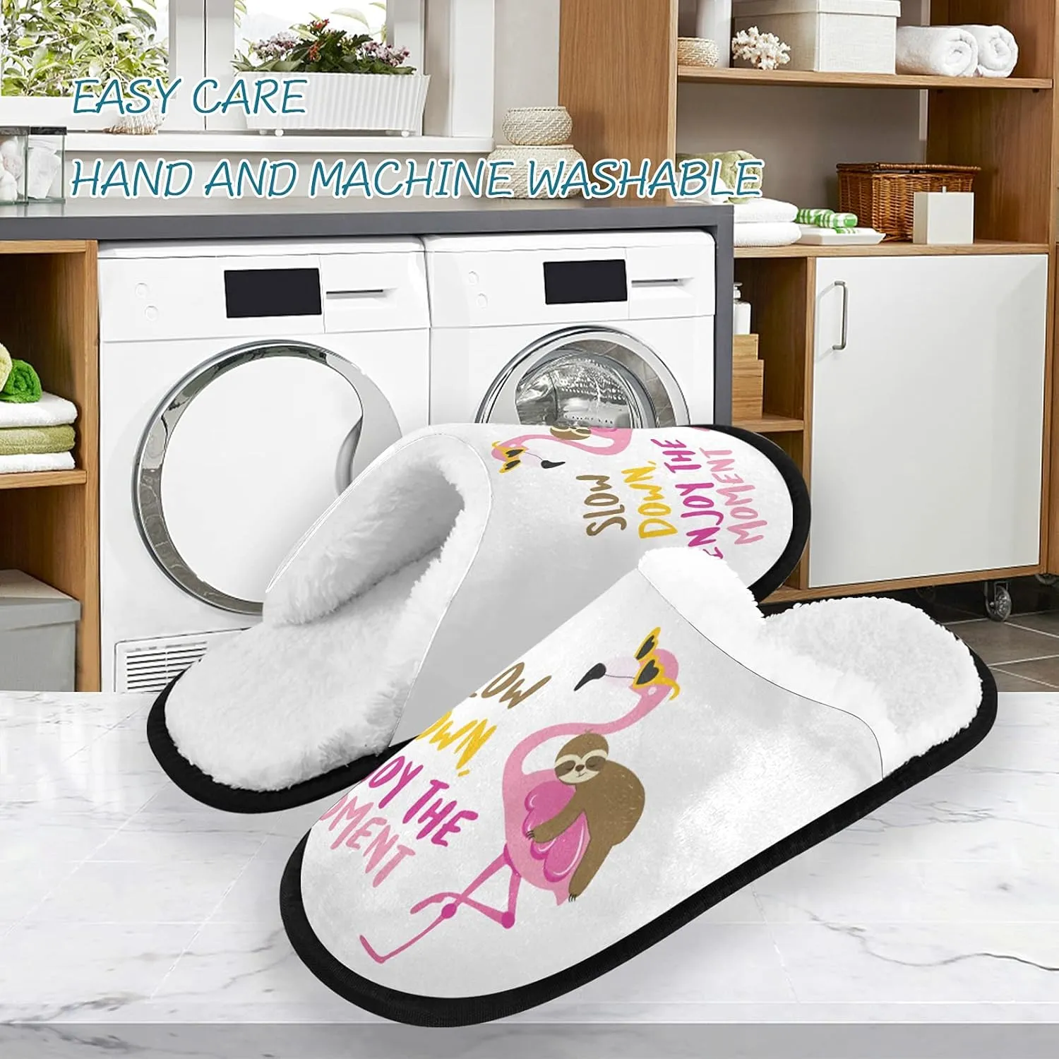 Slippers Soft Non-Slip Indoor House Slippers Home Shoes For Bedroom Hotel Travel Spa
