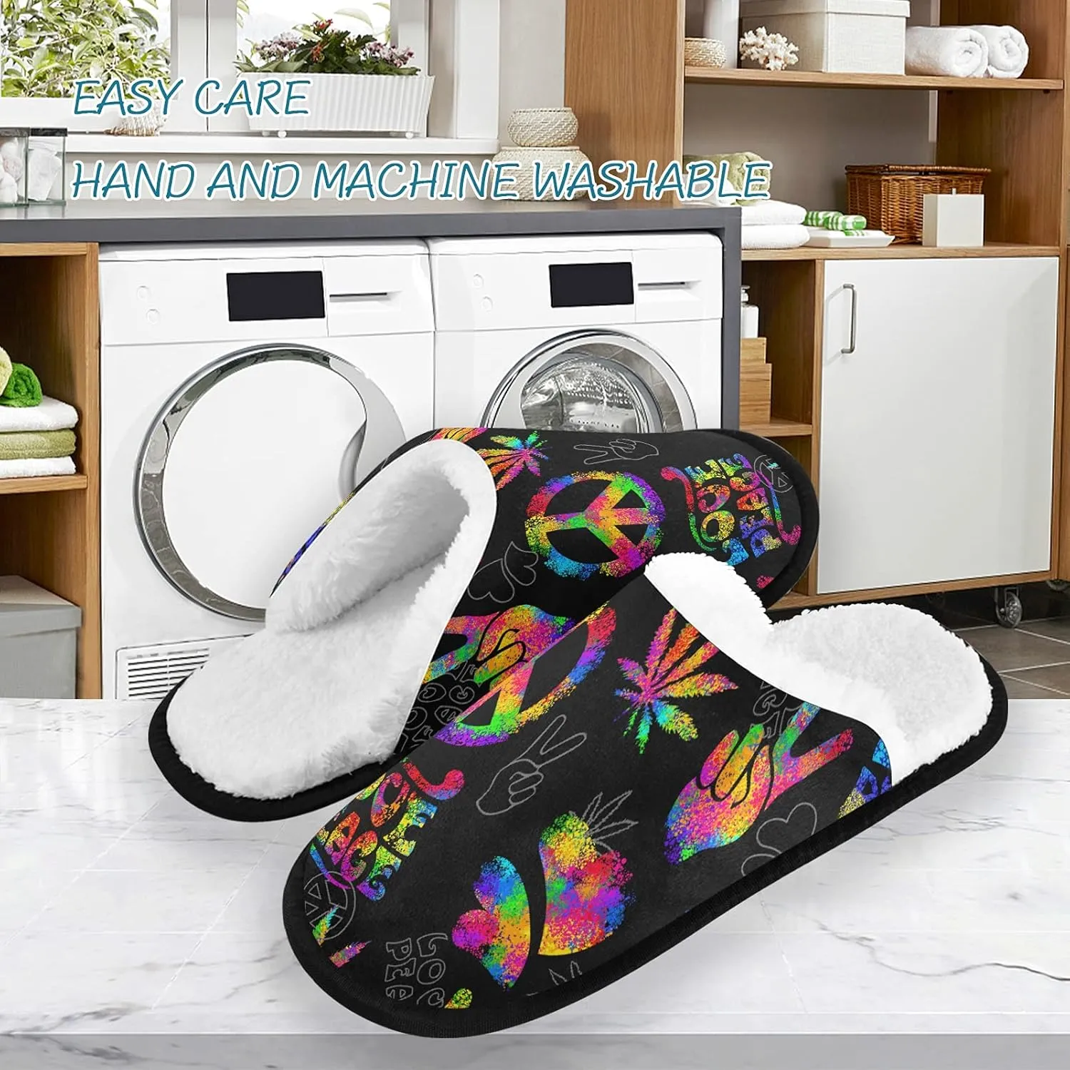 Slippers Soft Non-Slip Indoor House Slippers Home Shoes For Bedroom Hotel Travel Spa