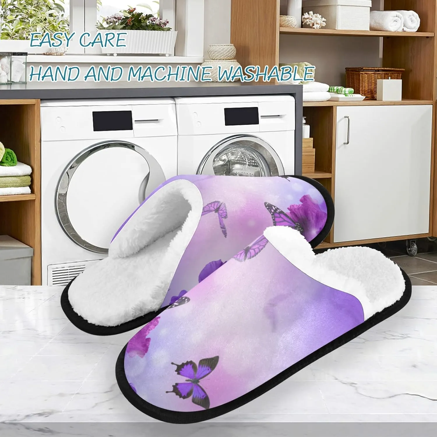 Slippers Soft Non-Slip Indoor House Slippers Home Shoes For Bedroom Hotel Travel Spa