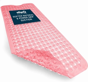 SlipX Solutions Power Grip 39x16 Bathtub & Shower Mat | Premium Non-Slip Bath Safety | Clear Coral