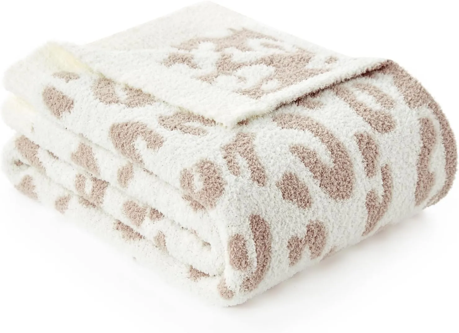 Snuggle Sac Leopard Throw Blanket for Couch Bed Sofa 50x60 inches, Reversible Beige Leopard Blanket Ultra Soft Cozy Blankets for Women Mothers Birthday Gifts