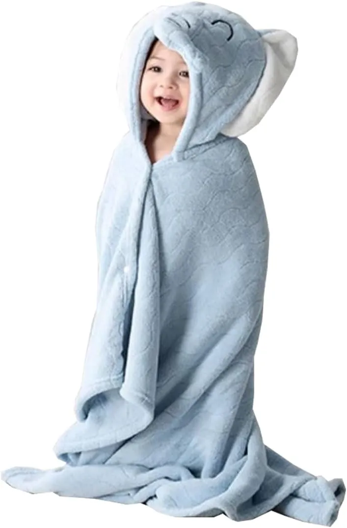 Soft Fleece Baby Hooded Bath Towel Infant Bathrobe Cute Animal Dinosaur Hood Absorbent Beach Towel
