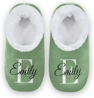 Solid Color Personalized House Slippers for Women Custom Women's Fuzzy Slippers for Indoor Outdoor Slippers Warm Plush Soft Slippers Casual House Shoes for Men
