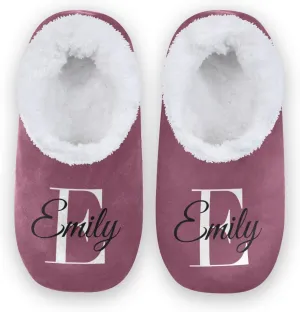 Solid Color Personalized House Slippers for Women Custom Women's Fuzzy Slippers for Indoor Outdoor Slippers Warm Plush Soft Slippers Casual House Shoes for Men