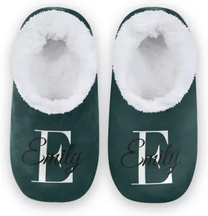 Solid Color Personalized House Slippers for Women Custom Women's Fuzzy Slippers for Indoor Outdoor Slippers with Fleece Lining Winter Slippers Bedroom Shoes for Men