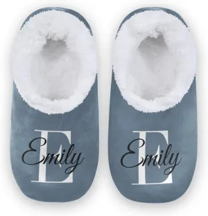 Solid Color Personalized House Slippers for Women Custom Women's Fuzzy Slippers for Indoor Outdoor Slippers with Fleece Lining Winter Slippers Bedroom Shoes for Men
