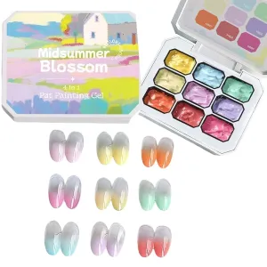 Solid Cream Gel Polishing Set - Solid Gel Glue Nail Polish | Painting For Nail | Long-Lasting No Wipe UV/LED Curing Polish Art | 9-Colors Nail Painting For Home Personal Salon French