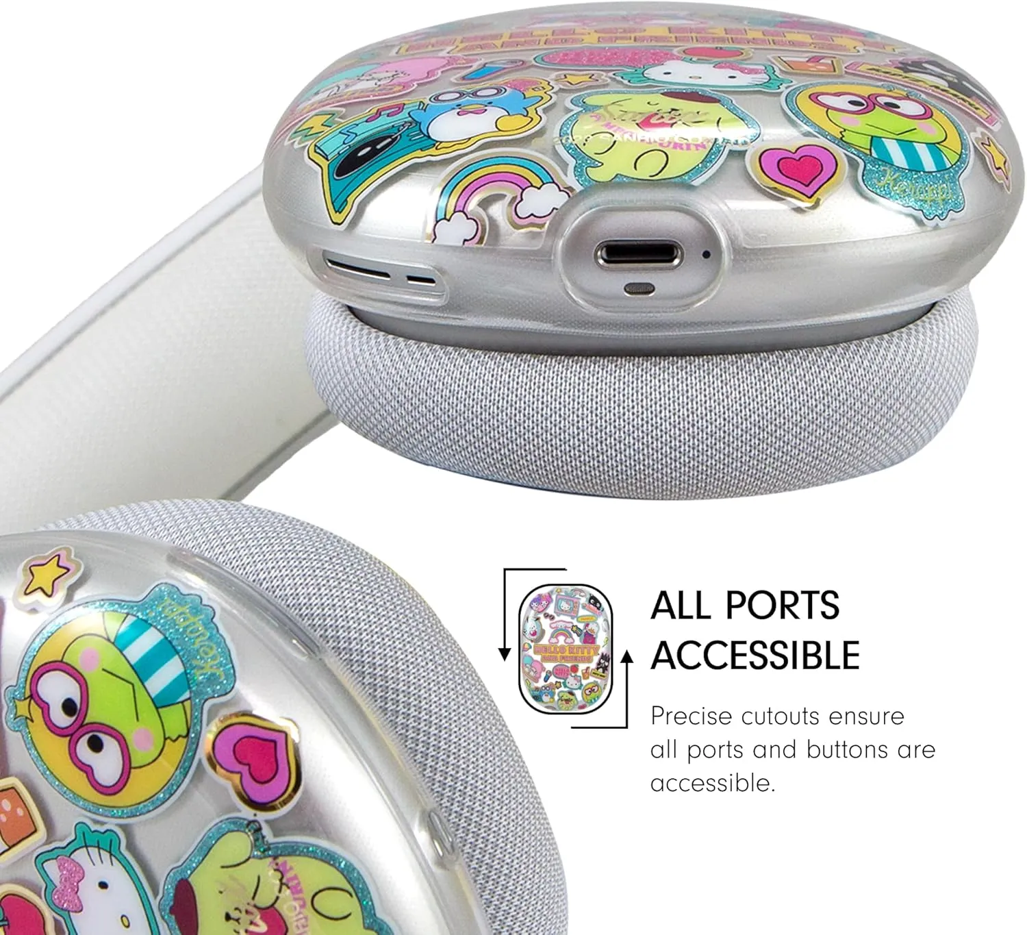 Sonix x Sanrio Protective Case Cover for AirPods Max Headphones | Clear TPU Cover Case | Hello Kitty & Friends Stickers