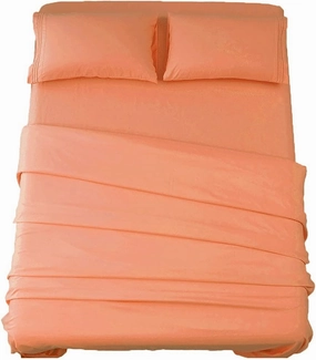 SONORO KATE Bed Sheet Set Super Soft Microfiber 1800 Thread Count Luxury Egyptian Sheets 16-Inch Deep Pocket，Wrinkle and Hypoallergenic-4 Piece (Coral, Queen)