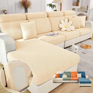 Soothing Home Covers, Universal Magic Sofa Covers, Washable Stretch Couch Cushion Covers for Sectional Sofa (Beige, Back Cover L)