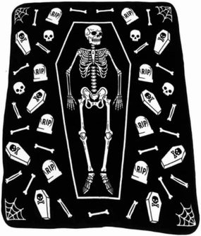 Sourpuss Skeleton Throw Blanket