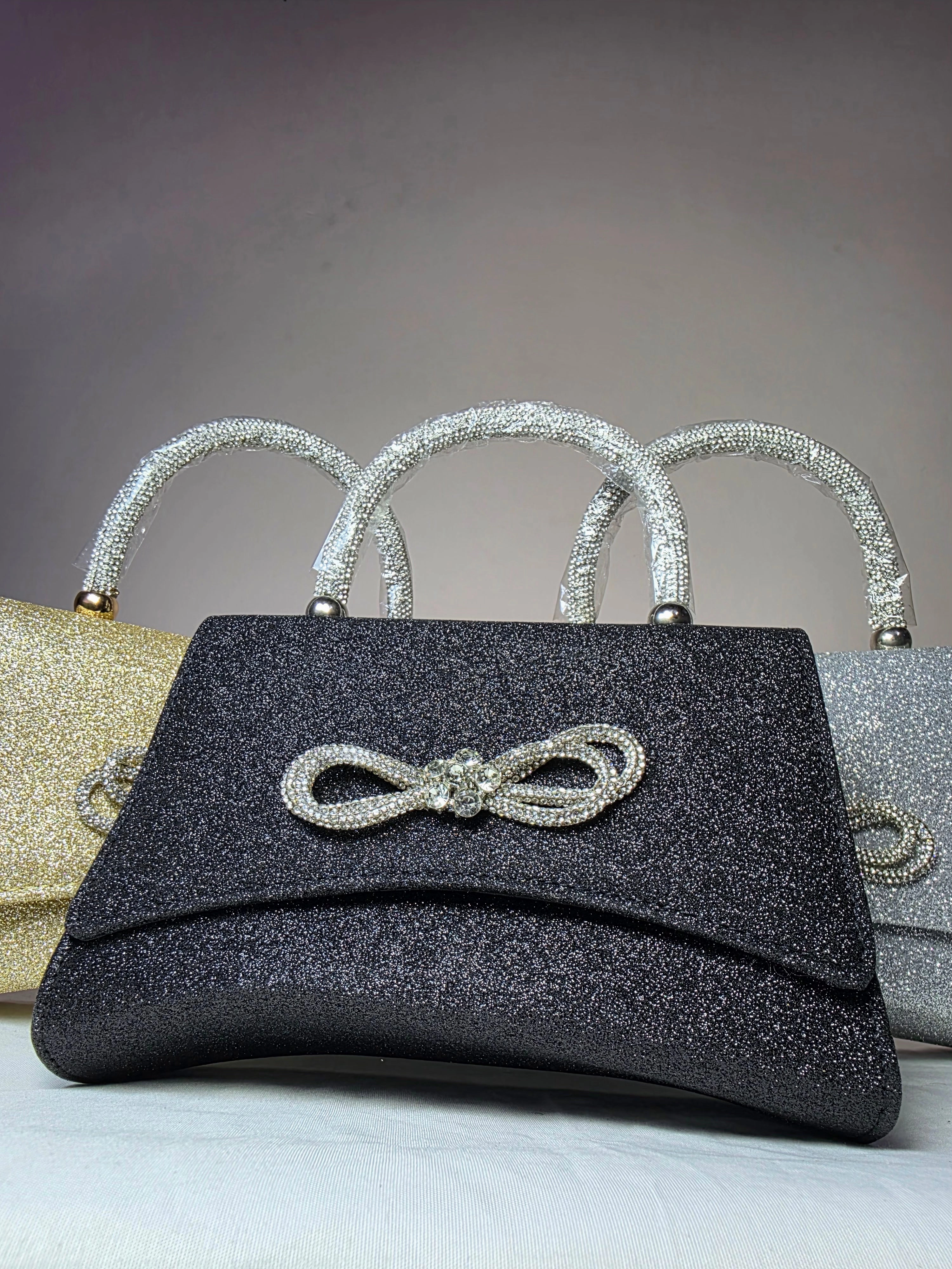 Sparkling Bow Clutch - Elegant Evening Bag