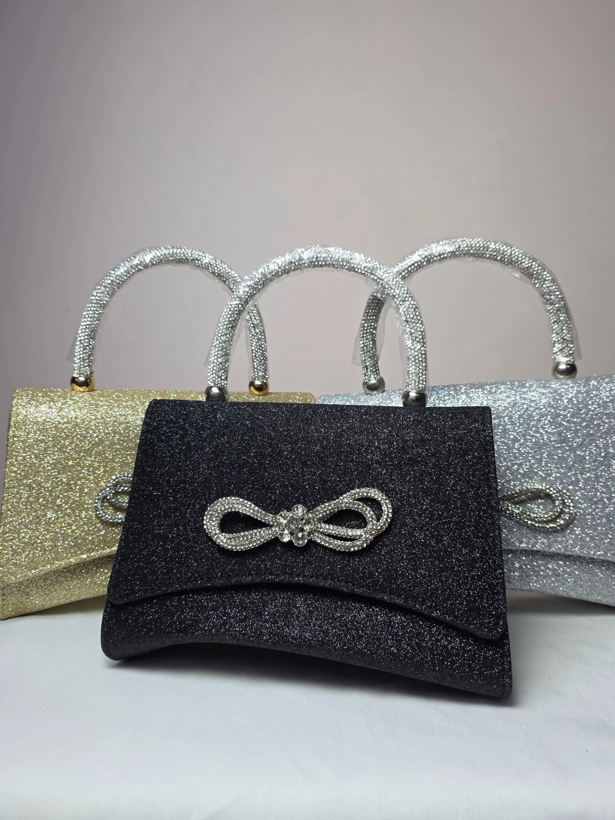 Sparkling Bow Clutch - Elegant Evening Bag