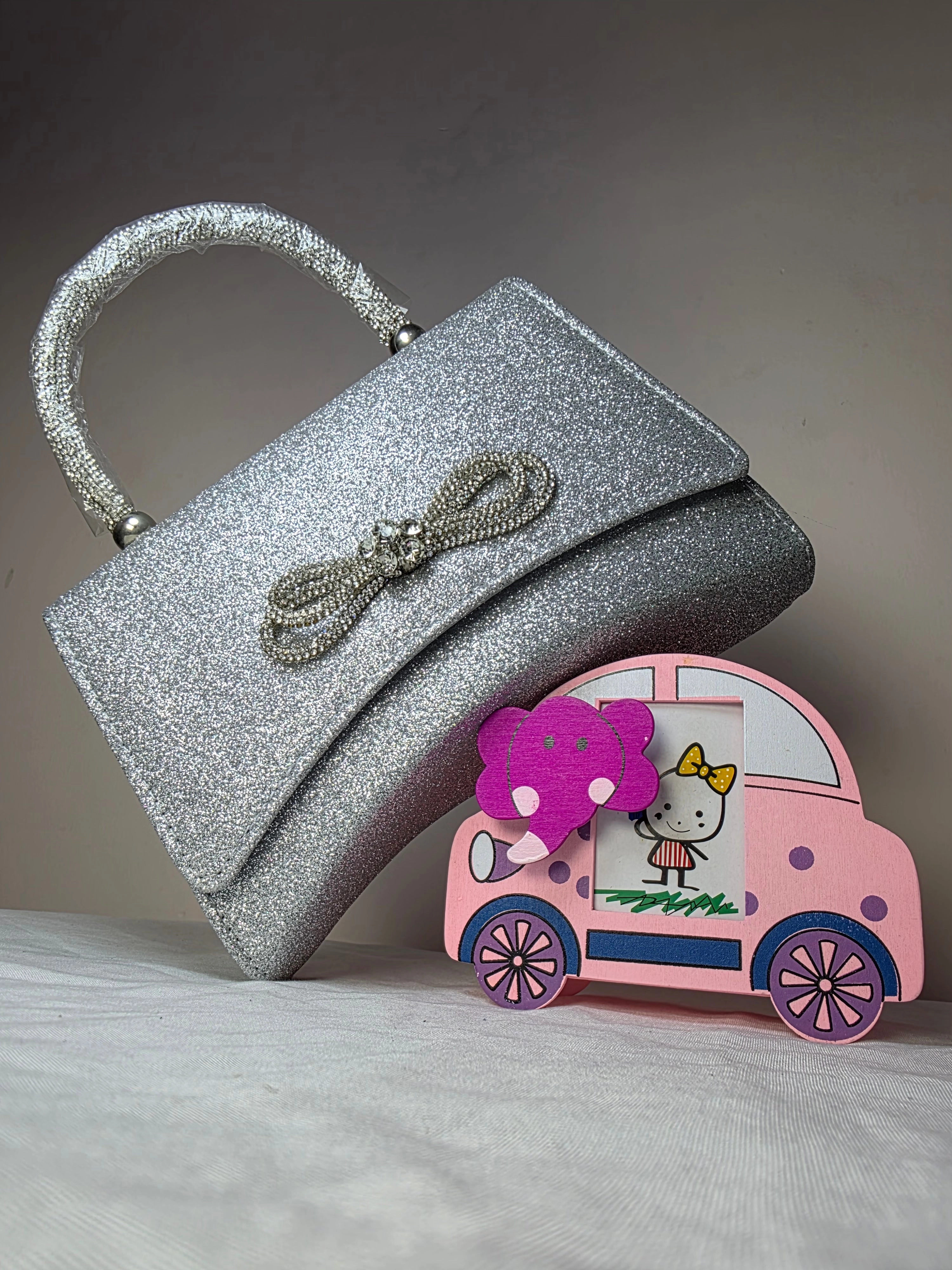 Sparkling Bow Clutch - Elegant Evening Bag