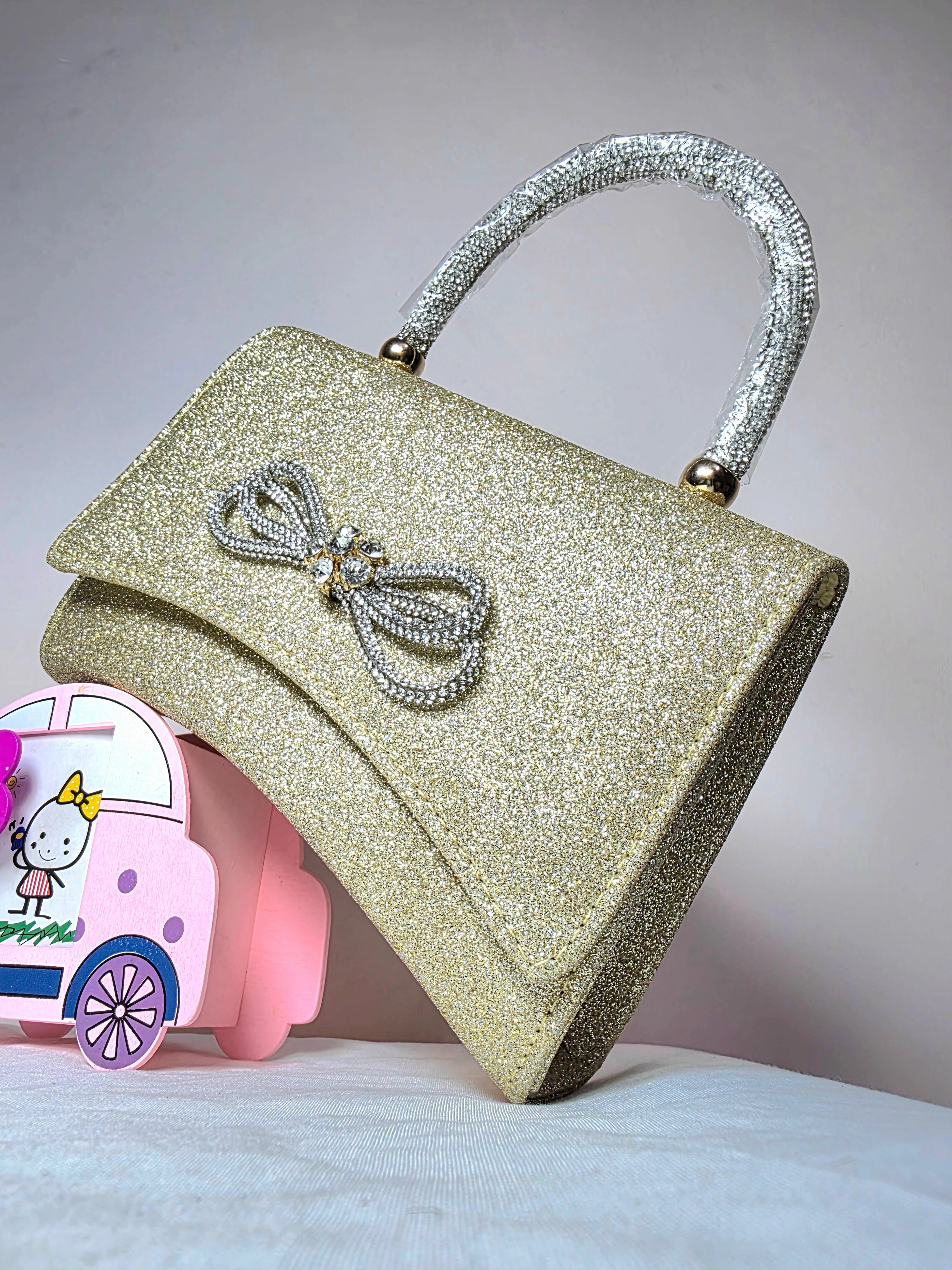 Sparkling Bow Clutch - Elegant Evening Bag