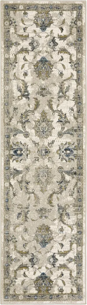 Sphinx Venice Area Rug 4333V Beige Bordered Vines 2' 3" x 7' 6" Rectangle
