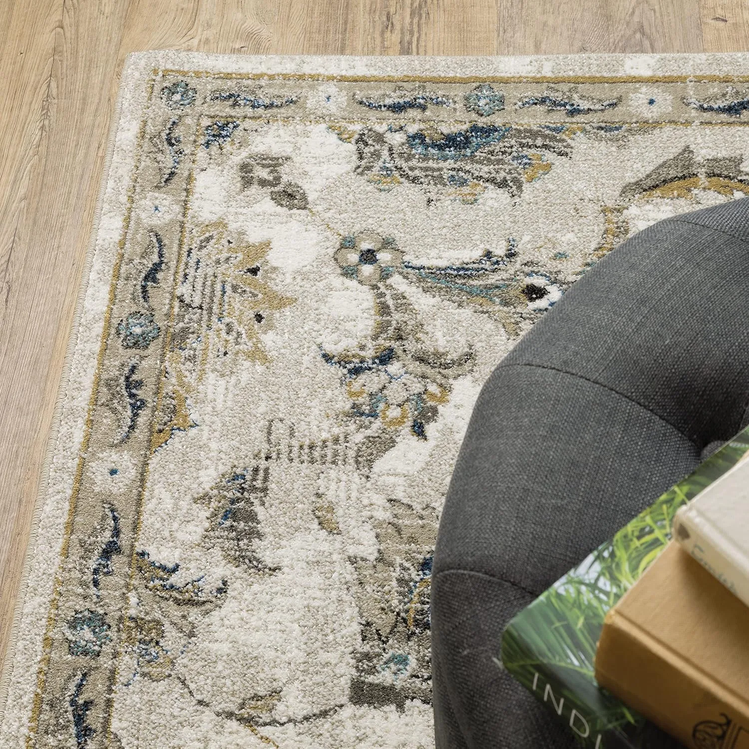 Sphinx Venice Area Rug 4333V Beige Bordered Vines 2' 3" x 7' 6" Rectangle