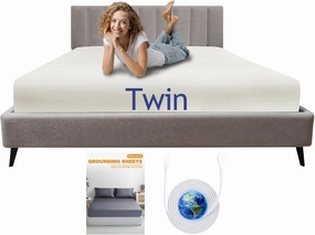 Standard Single Bed Grounding Sheet with Grounding Wire, Soft and Wrinkle Free, Improves Sleep Beige 39"X75"X14"