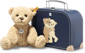 Steiff Ben Teddy Bear in Suitcase, Beige, Premium Stuffed Animal Plush - 2022 Amazon Exclusive, Small