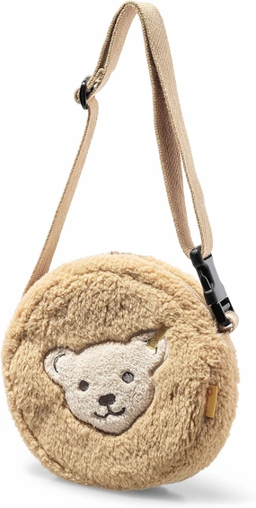 Steiff Shoulder Bag with Squeaker, Beige, Premium Plush Accessory, Small, 1 Count (Pack of 1)