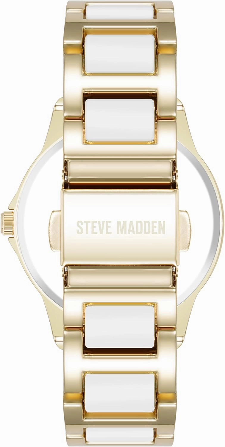 Steve Madden Women's Genuine Crystal Accented Bracelet Watch
