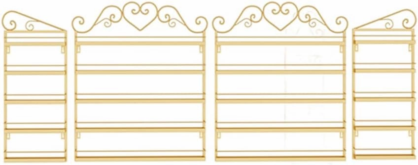 Storage Rack. Wall-Mounted Nail Polish Stand Storage Box, Retail Store Metal Nail Polish Storage Display Rack Display Rack Lipstick Perfume, Suitable for Nail Shop/Salon/Cosmetic/Gold/4 Piece