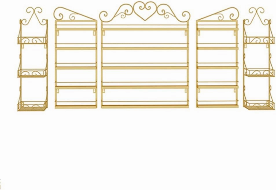 Storage Rack. Wall-Mounted Nail Polish Stand Storage Box, Retail Store Metal Nail Polish Storage Display Rack Display Rack Lipstick Perfume, Suitable for Nail Shop/Salon/Cosmetic/Gold/5 Piece
