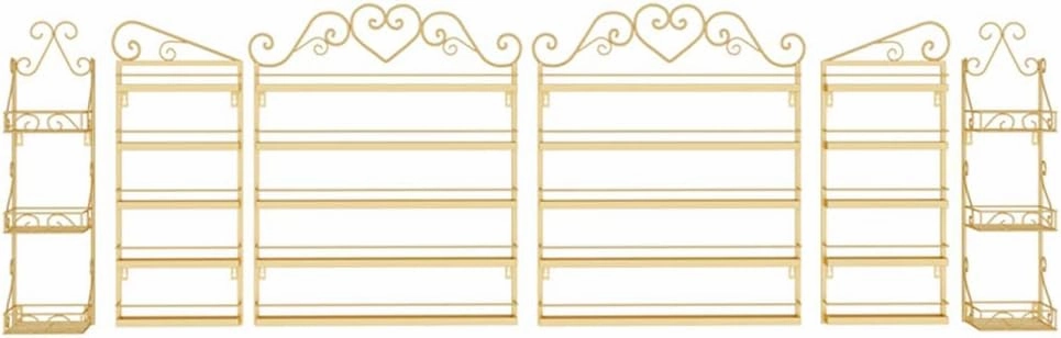 Storage Rack. Wall-Mounted Nail Polish Stand Storage Box, Retail Store Metal Nail Polish Storage Display Rack Display Rack Lipstick Perfume, Suitable for Nail Shop/Salon/Cosmetic/Gold/6 Piece
