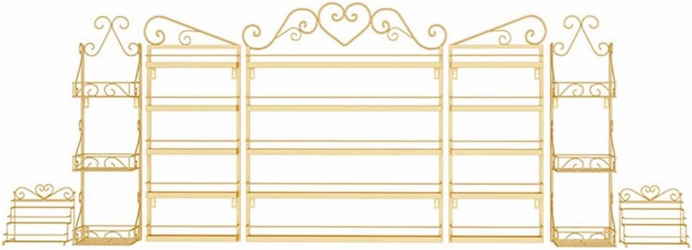 Storage Rack. Wall-Mounted Nail Polish Stand Storage Box, Retail Store Metal Nail Polish Storage Display Rack Display Rack Lipstick Perfume, Suitable for Nail Shop/Salon/Cosmetic/White/4 Piec (Gold